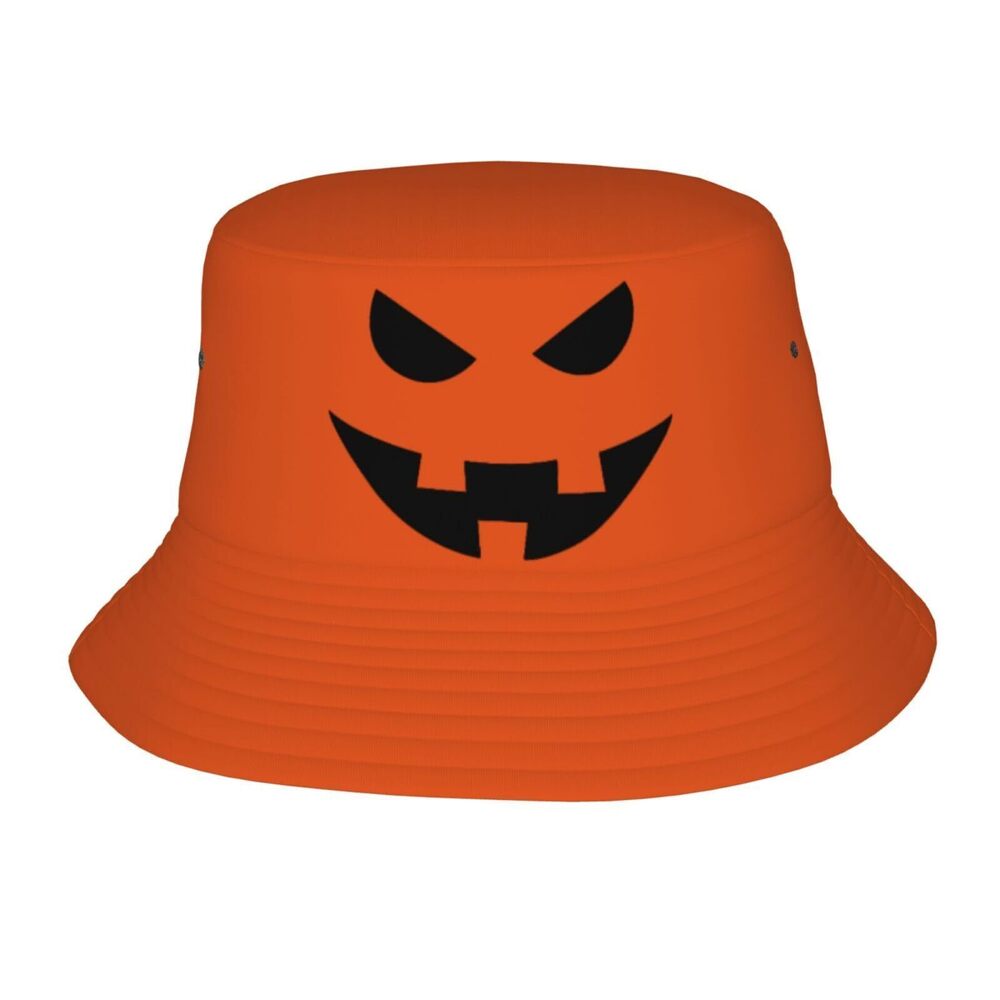 4629 Halloween Bucket Hat Pumpkin Bucket Hat Funny Fisherman Fishing Sun